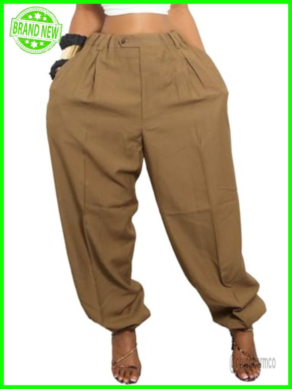 Women's Baggy Parachute Pants High Waisted Wide Leg Tapered Joggers